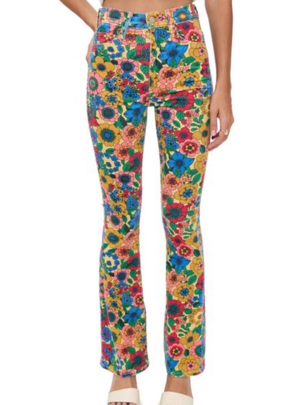 NWT Mother weekender Jeans - Floral High-Rise Slim Bootcut Jeans - AMAZING!